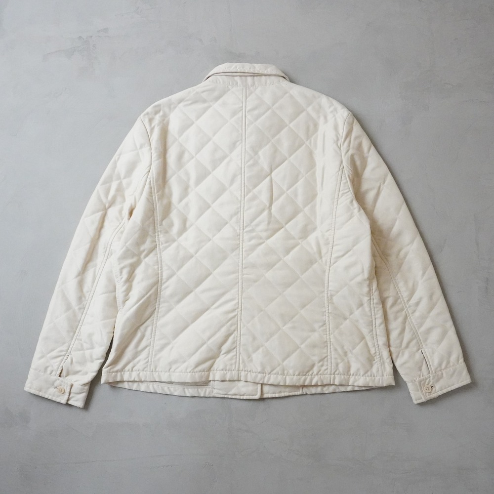 Ralph Lauren Quilted Jacket XL Womens Cream Diamond Stitch Gold Chain Trim Coat - Picture 2 of 9